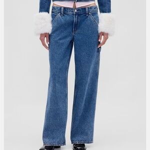 Gap × Sandy Liang Low Rise ‘90s Loose Carpenter Jeans Embroidered Bow Detailed